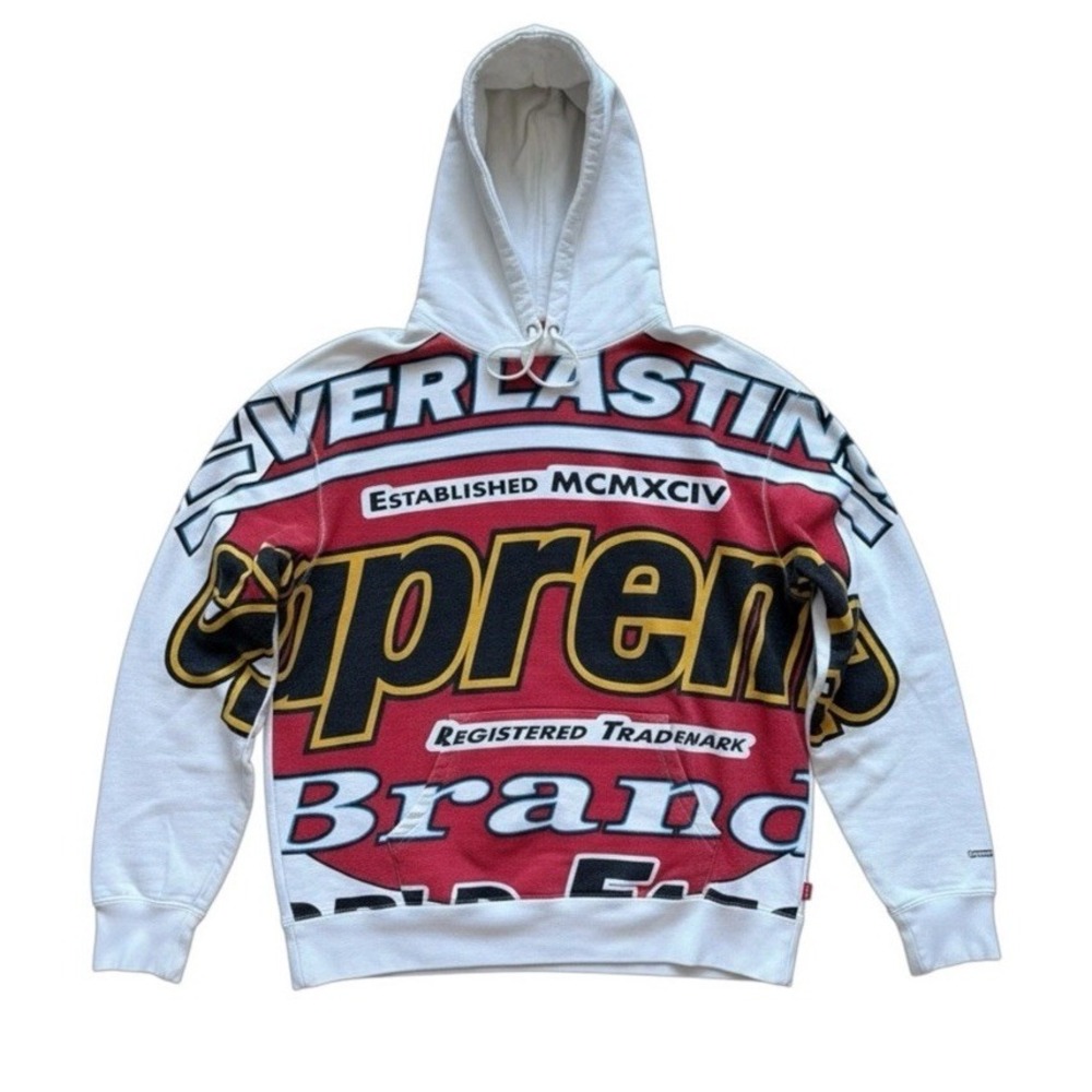 Supreme Everlasting Hoodie Sweatshirt Mens Size Medium AOP Box Logo Pullover New